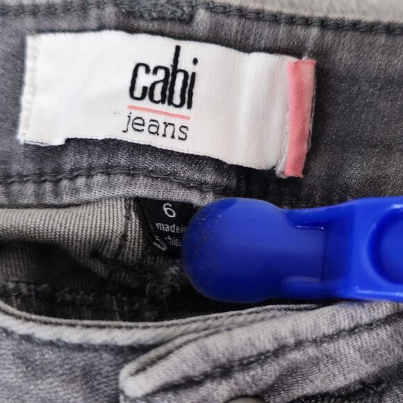 Cabi Jeans Women 6 Style 5167 Graphite Zip Skinny Stretch Gray Moto Zip Pockets - Picture 5 of 11